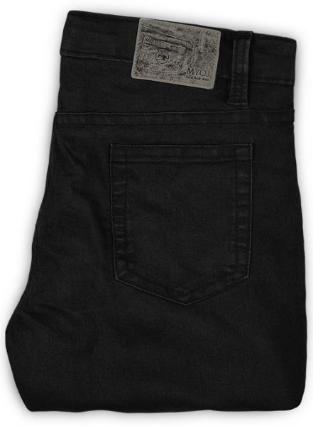 Black Body Hugger Stretch Jeans - Hard Wash - Black Thread