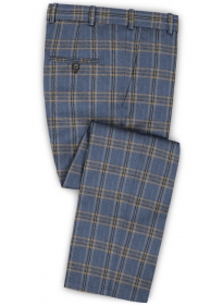 Parma Royal Blue Feather Tweed Pants