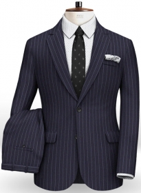 Reda Stripe Blue Pure Wool Suit