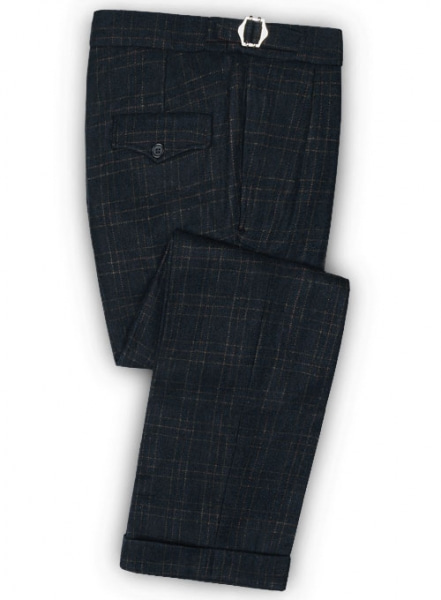Vintage Jones Navy Checks Tweed Pants