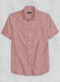 Dublin Dry Rose Linen Shirt - Half Sleeves