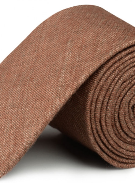 Italian Linen Tie - Brown Twill