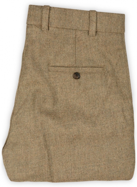 Light Weight Melange Brown Tweed Pants - 32R