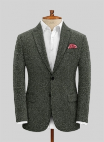 Dark Olive Flecks Donegal Tweed Jacket