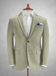 Caccioppoli Herringbone Solar Green Cotton Jacket