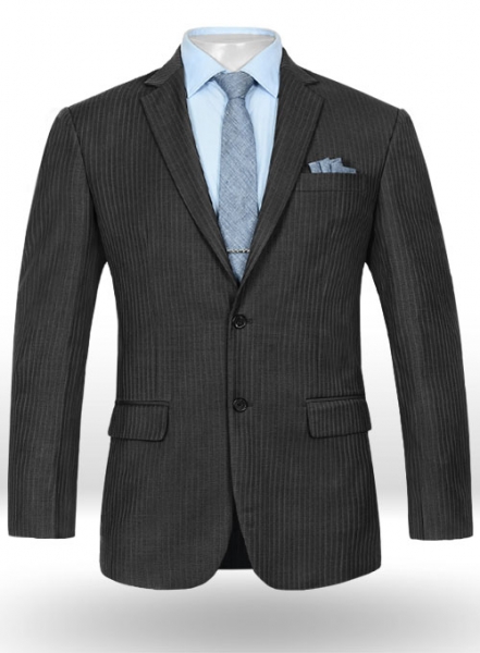 Napolean Gray Stripes Wool Jacket