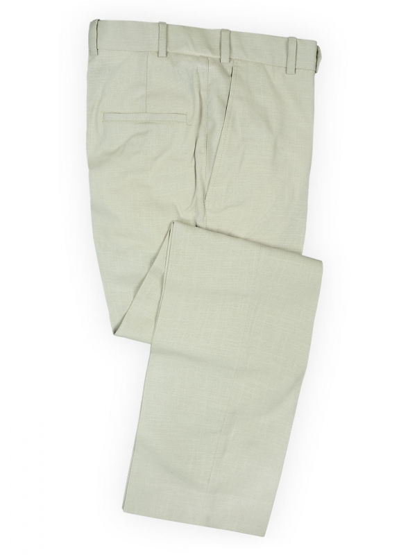 Tropical Light Beige Linen Pants