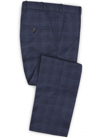 Navy Mont Checks Flannel Wool Pants