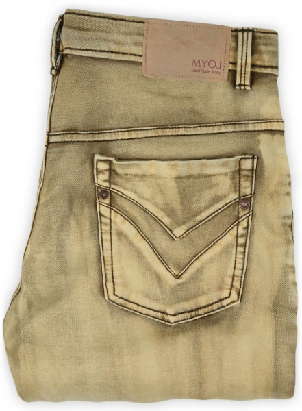 Porter Tan Vintage Wash Stretch Jeans - Look #344