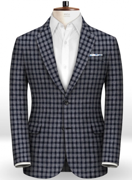 Italian Ted Blue Checks Linen Suit