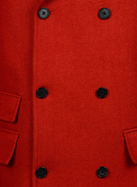 Vintage Plain Red Tweed GQ Trench Coat