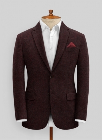 Light Weight Melange Wine Tweed Jacket