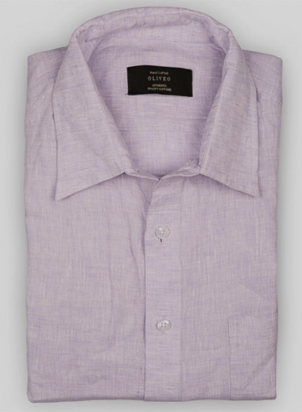 Roman Light Purple Linen Shirt - Full Sleeves