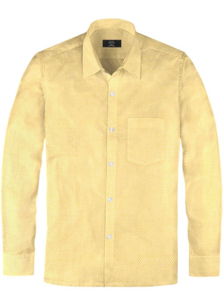 Giza Yellow Dobby Cotton Shirt - Full Sleeves