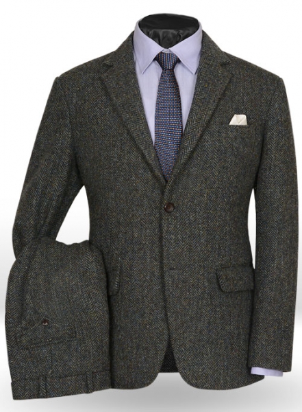 Harris Tweed Ridge Blue Herringbone Suit