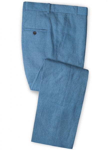 Italian Stone Blue Linen Pants