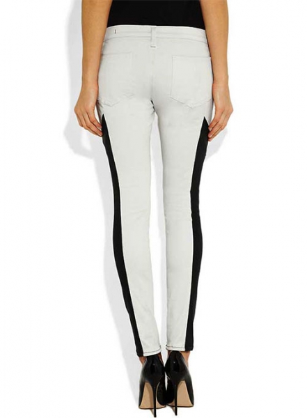 Racer Stripe Leather Jeans