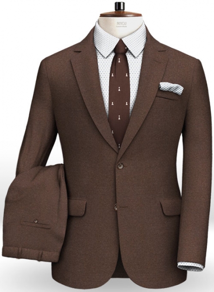 Dark Brown Flannel Wool Suit