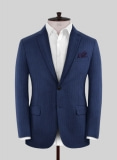 Chalkstripe Wool Royal Blue Jacket