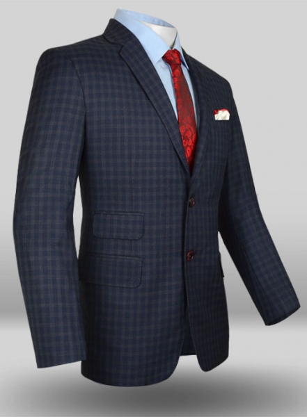 Charles Blue Checks Wool Suit