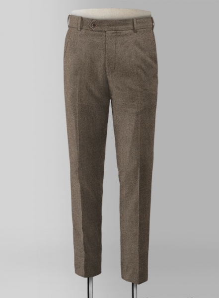 Vintage Dark Brown Herringbone Tweed Pants