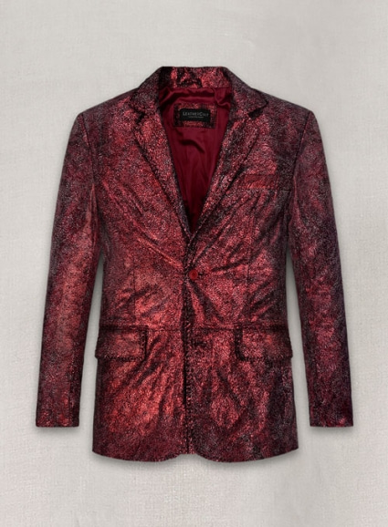 Twilight Red Medieval Leather Blazer