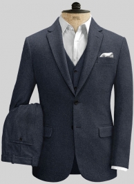 Blue Heavy Tweed Suit