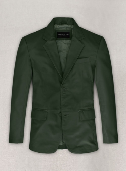 Soft Deep Olive Leather Blazer