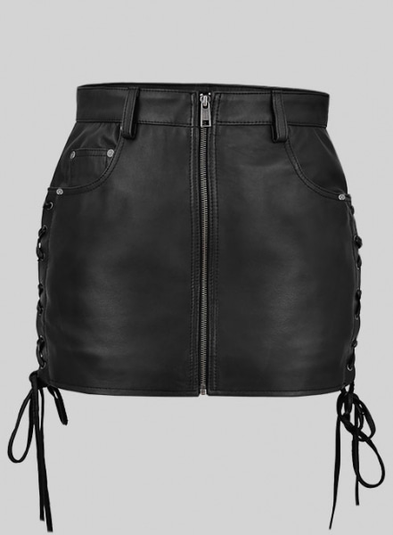 Side Lace-Up Leather Skirt - # 431