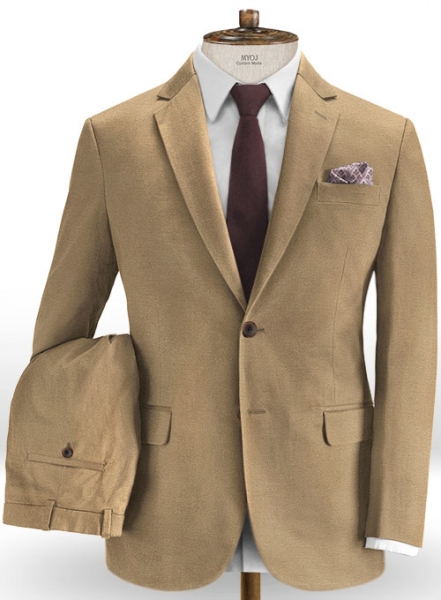 Stretch Summer Weight Dark Khaki Chino Suit