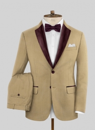 Napolean Khyber Khaki Wool Tuxedo Suit