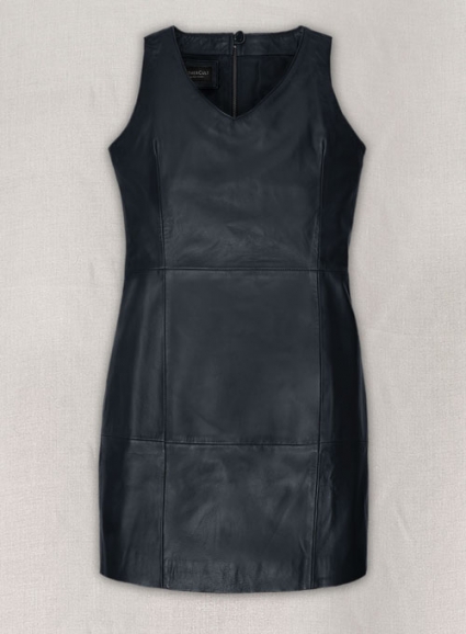 Dark Blue Modern Leather Dress - # 750