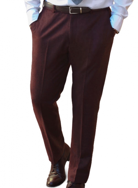 Light Weight Dark Maroon Tweed Pants