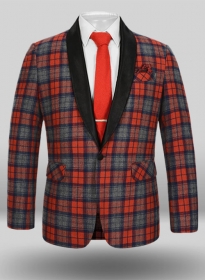 Red Tartan Plaid Tuxedo Jacket