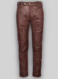 Soft Maroon Washed & Wax Belafonte Leather Pants