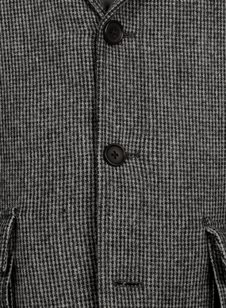 Vintage Gray Macro Weave Tweed Scottish Style Jacket