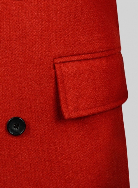 Vintage Plain Red Tweed GQ Trench Coat