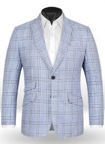 Italian Atlas Blue Linen Half Lined Jacket