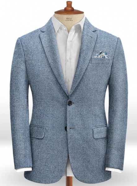 Vintage Rope Weave Spring Blue Tweed Suit