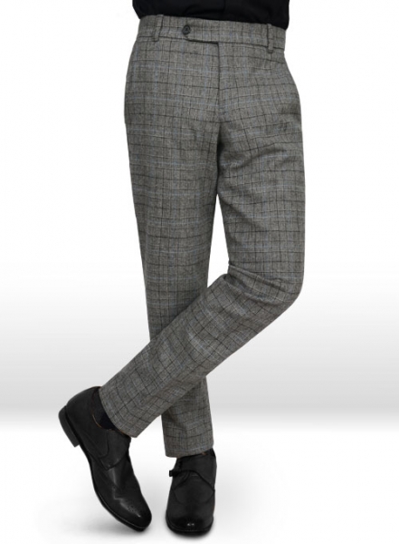 Vintage Sports Checks Gray Tweed Pants