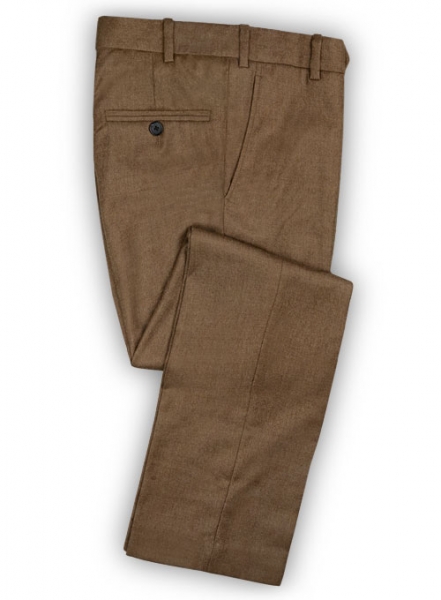 Mid Brown Flannel Wool Pants