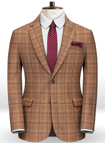 Napolean Tartan Tan Wool Suit