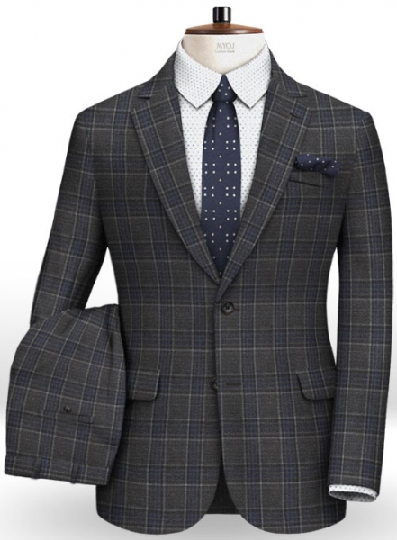 Napolean King Charcoal Wool Suit