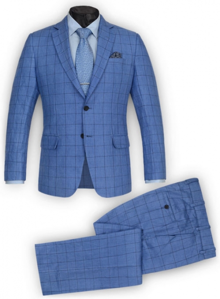 Italian Master Blue Linen Suit