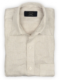 Roman Brun Beige Linen Shirt - Full Sleeves