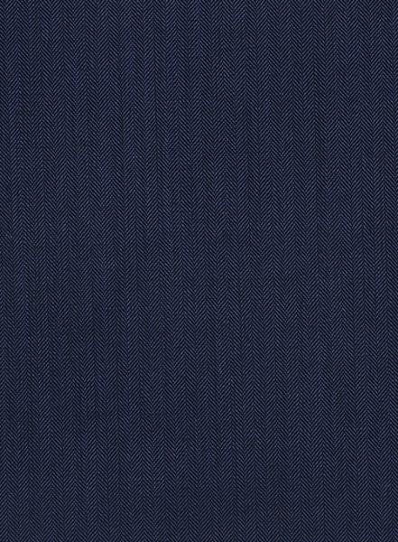 Herringbone Wool Royal Blue Pants