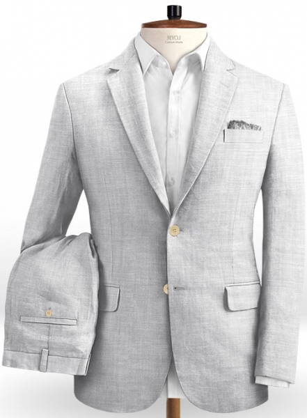 Italian Zod Light Gray Linen Suit