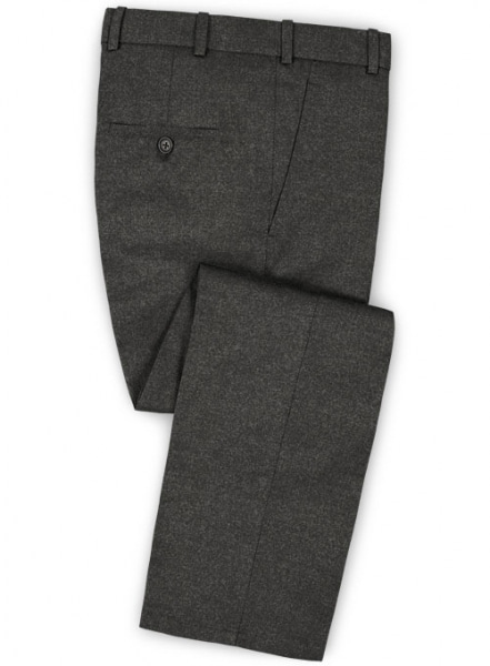 Italian Flannel Dark Gray Wool Pants