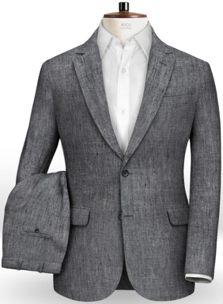 Italian Denim Blue Linen Suit