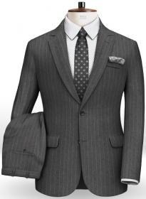 Charcoal Stripe Flannel Wool Suit